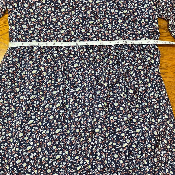 NWT Madewell Floral Tie Waist Midi Dress Harvest Vine Navy Blue Washable Size L - Picture 6 of 11